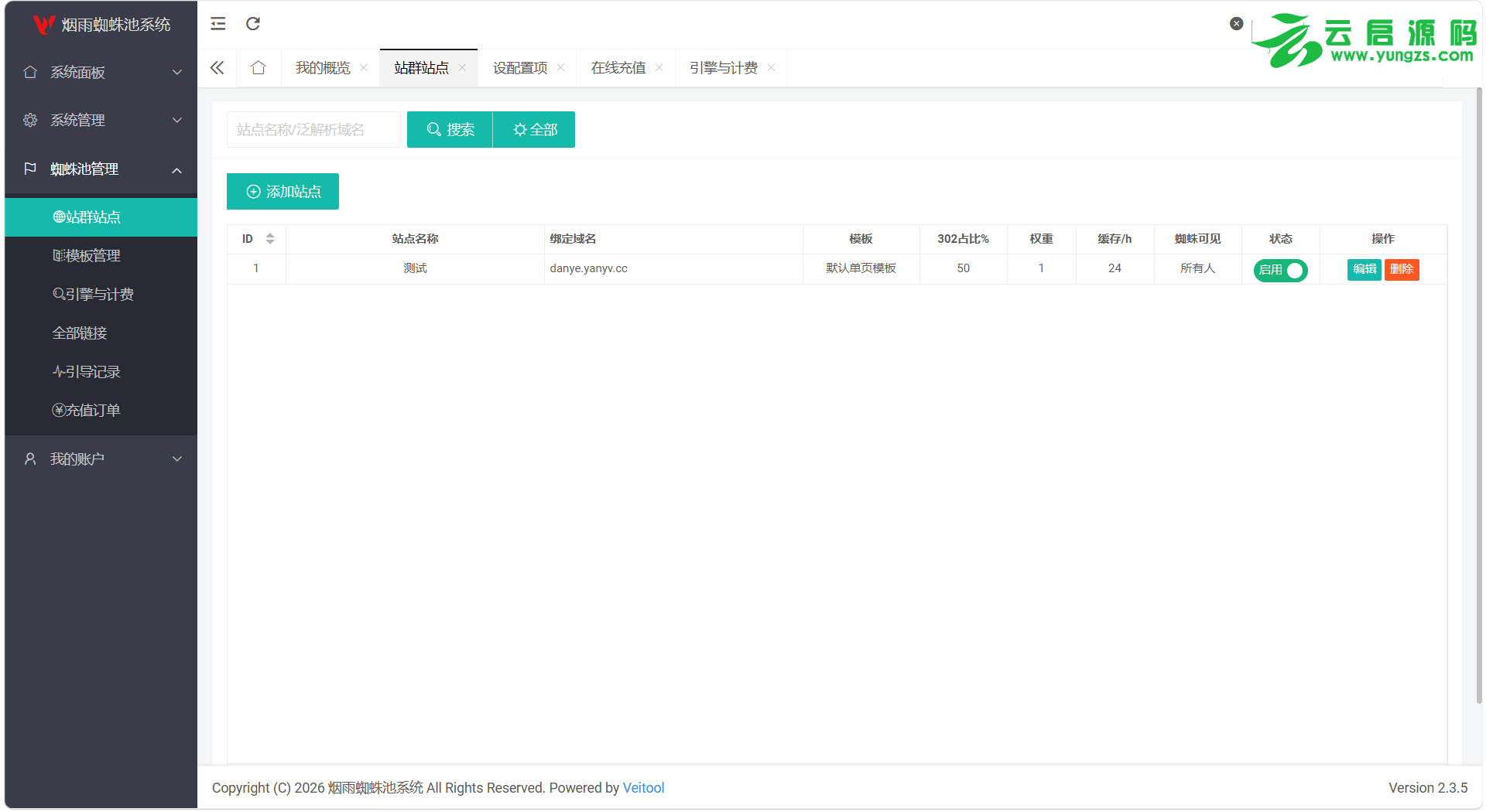 图片[4]-最新多用户站群蜘蛛池SaaS系统积分六大引擎计费易支付对接-云启源码