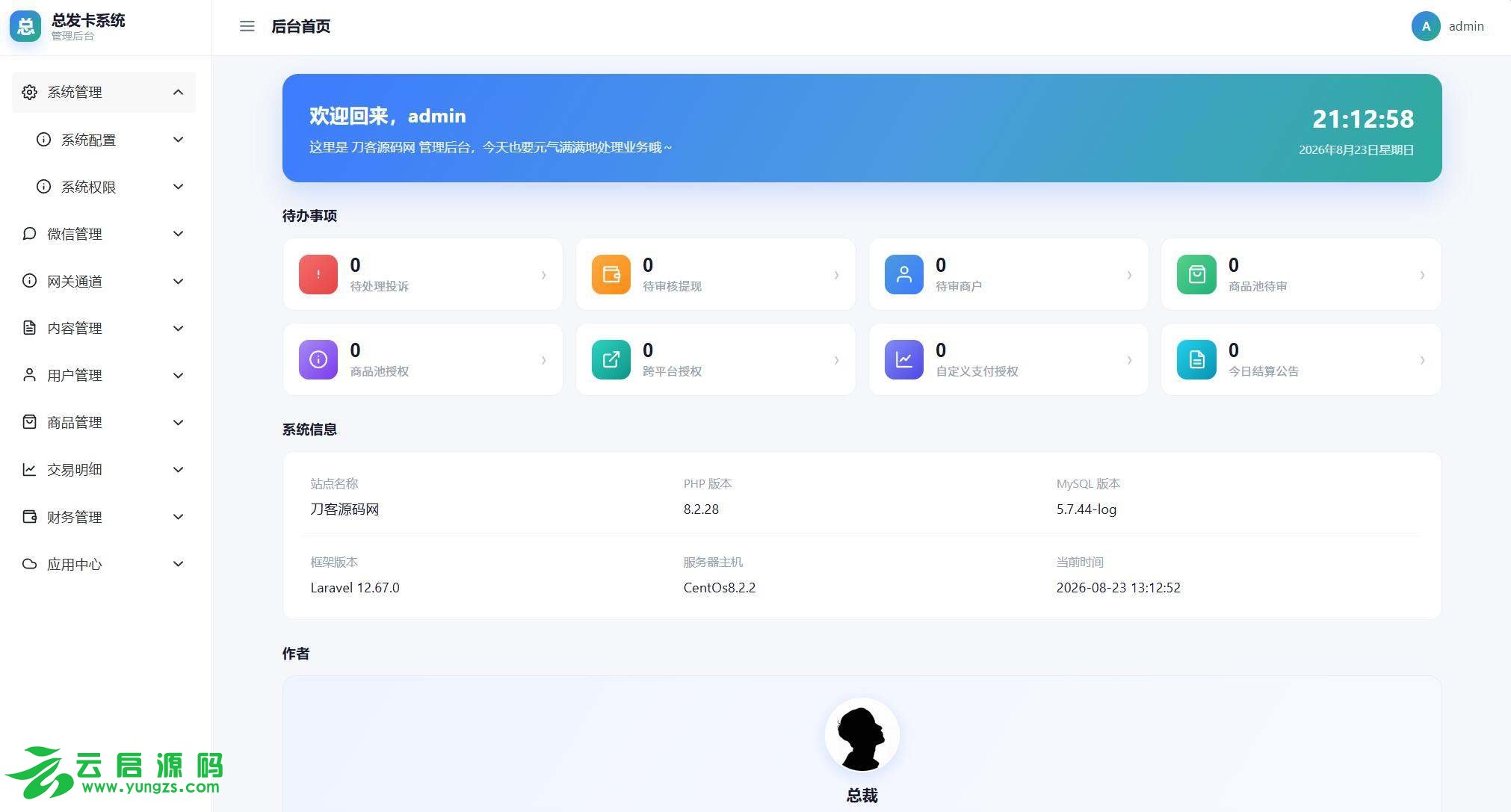 全开源总裁自动发卡系统源码全流程自动化的数字商品发卡平台-云启源码