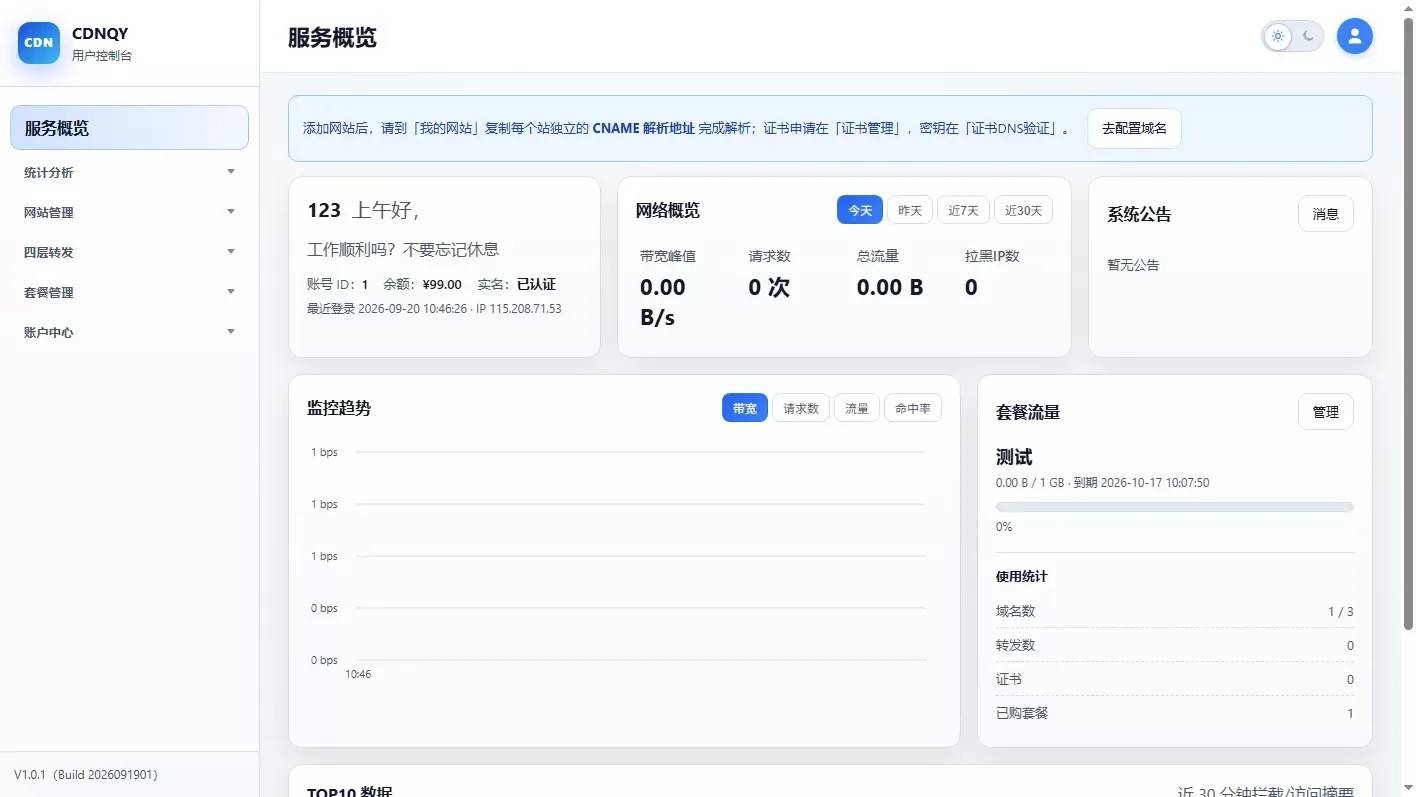 图片[3]-全新CDNQY系统源码PHP一键安装免授权版本支持在线部署-云启源码