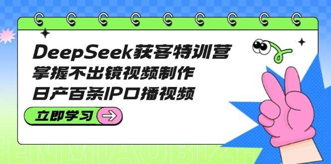 DeepSeek获客特训营：掌握不出镜视频制作，日产百条IP口播视频-云启源码