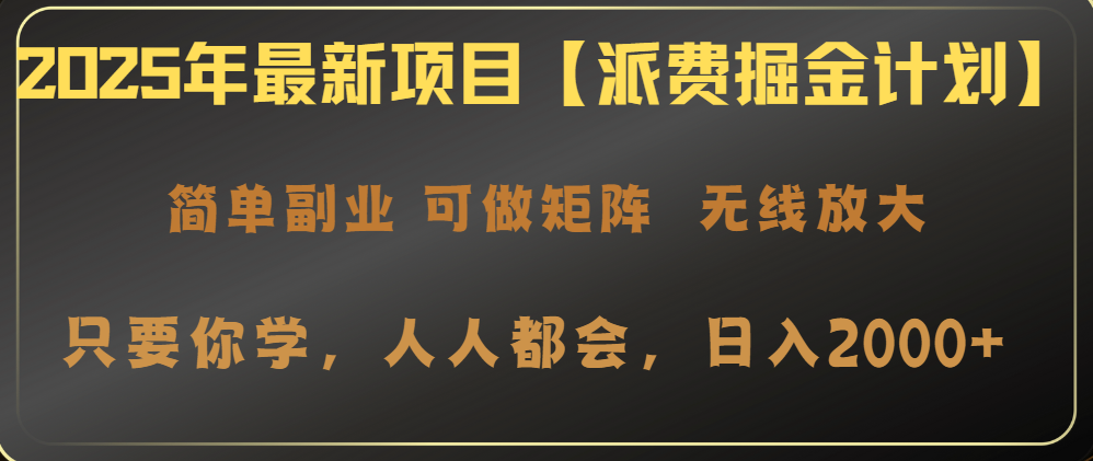 2025年最新项目【派费掘金计划】操作简单，日入2000+-云启源码